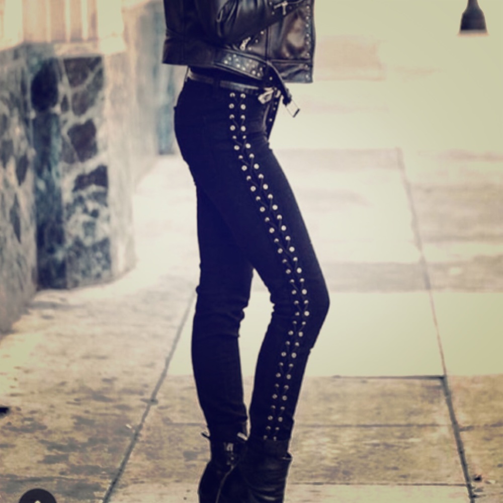 Carmar Leather Side Lace Jeans